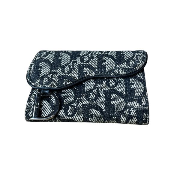 129. Christian Dior Blue Saddle Wallet - Picture 3 of 6